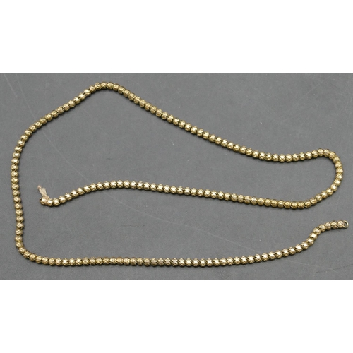 312 - A 9ct gold ball shaped necklace, 39.8cm long, 6.4grams