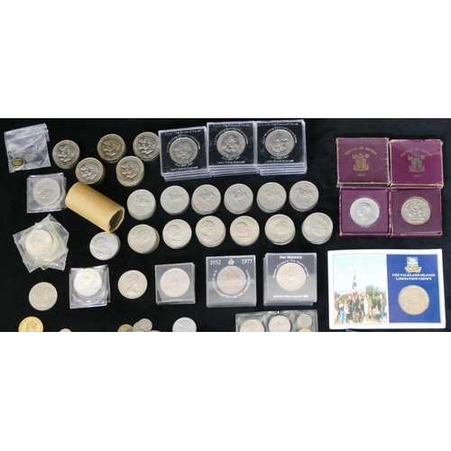 327 - 2 1951 Festival of Britain coins, boxed and a quantity of various other modern coinage