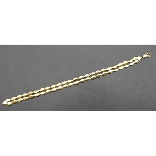 357 - A 9ct gold flat linked bracelet, 18cm long, 6.4 grams