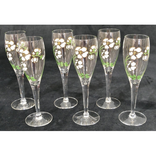 39 - A box set of 6 Perrier Jouet champagne glasses