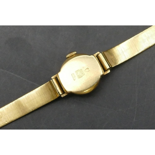 421 - An 18ct gold ladies' Bucherer with matching strap bracelet, 16.6 grams without movement