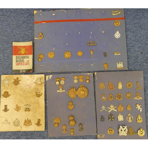 506 - 170 various military and other cap badges etc. mounted on 7 various boards