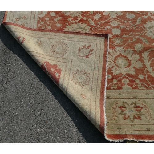 513 - A good quality modern Afghan Zeigler carpet on cream and red ground, 352cm x 271cm