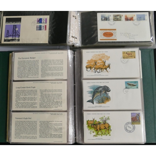 536 - The Official Collection of World Wildlife First Day Covers, 2 modern First Day Cover albums and a la... 