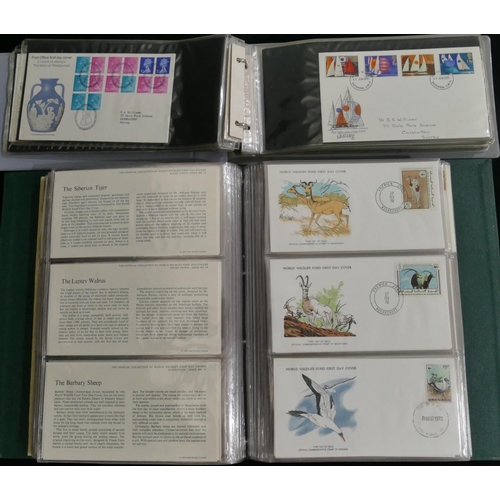 536 - The Official Collection of World Wildlife First Day Covers, 2 modern First Day Cover albums and a la... 