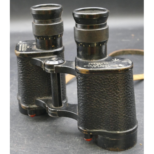 549 - A pair of WWII naval binoculars, Barr & Stroud, 7x FF41 serial number 73702, cased, also a pair of m... 