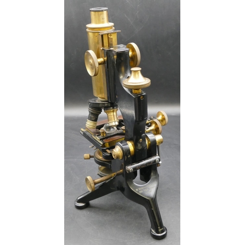 557 - W Watson microscope, 32cm high