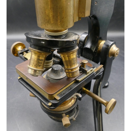 557 - W Watson microscope, 32cm high