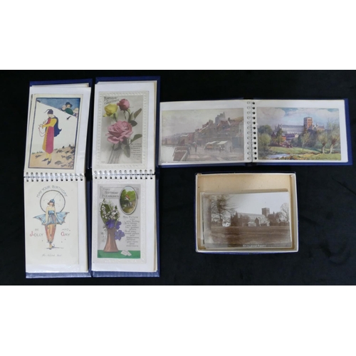 632 - 3 small postcard albums, also a small quantity of odd loose postcards