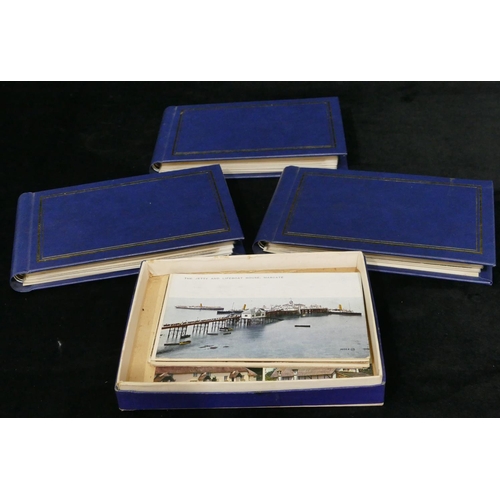 632 - 3 small postcard albums, also a small quantity of odd loose postcards