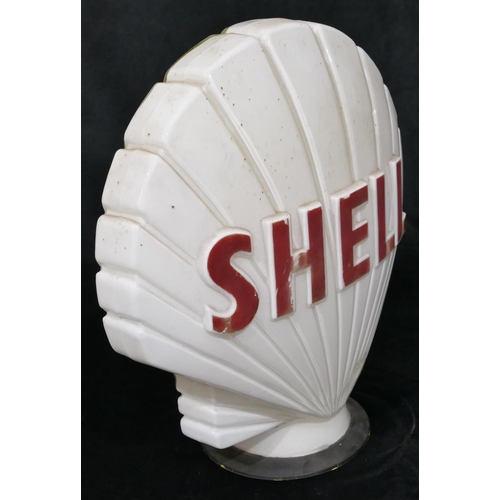 637 - A vintage Shell advertising petrol pump glass globe, 44cm high, 44cm wide