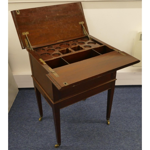 677 - A Maple & Co. Ltd Edwardian mahogany surprise drinks cabinet with double hinged top enclosing telesc... 