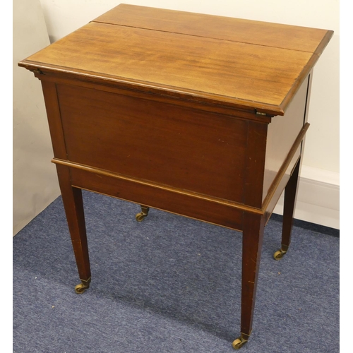 677 - A Maple & Co. Ltd Edwardian mahogany surprise drinks cabinet with double hinged top enclosing telesc... 