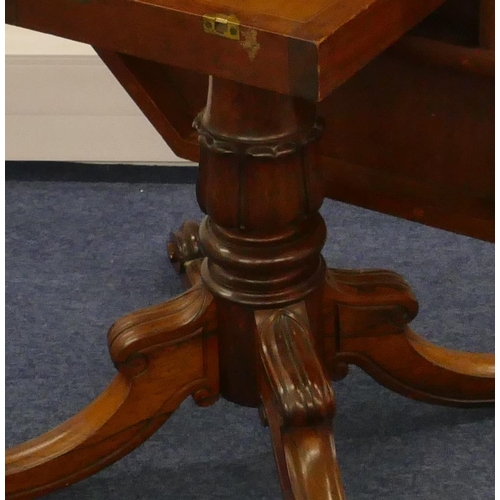 688 - A 19th Century rosewood and mahogany octagonal shaped tilt top breakfast table on turned stem with 4... 