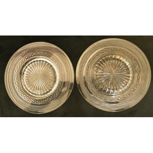 116 - A set of 12 Victorian circular cut glass plates with tooth cut decoration, circa. 1880, 19cm diamete... 