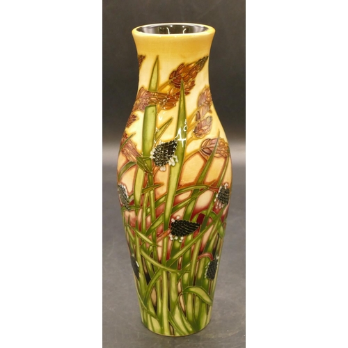 146 - A modern Moorcroft Limited Edition Emma Bossons round bulbous thin necked trumpet shaped vase with w... 