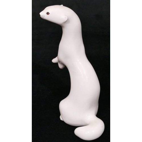 164 - A Russian china figure of a mink on white ground, 18.5cm high