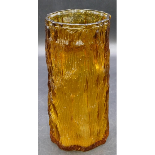 169 - A Whitefriars cylindrical Geoffrey Baxter style vase on tangerine ground, 20.5cm high