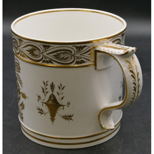 179 - A 19th Century Derby large tankard with painted scene 