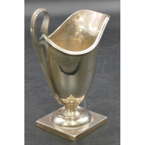 231 - A Chester silver milk jug on square base, 12.5cm high, 3.6oz