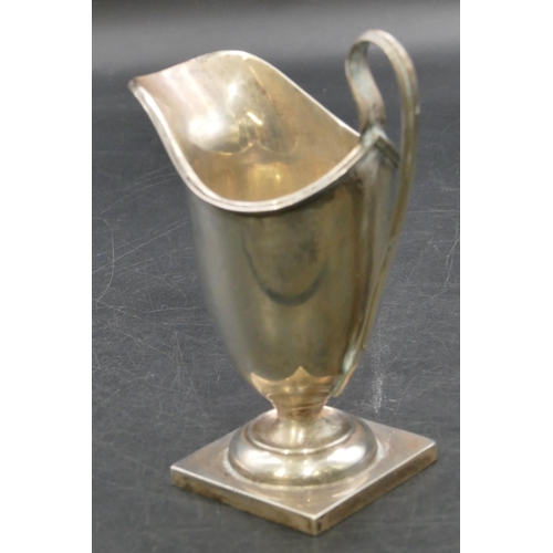 231 - A Chester silver milk jug on square base, 12.5cm high, 3.6oz