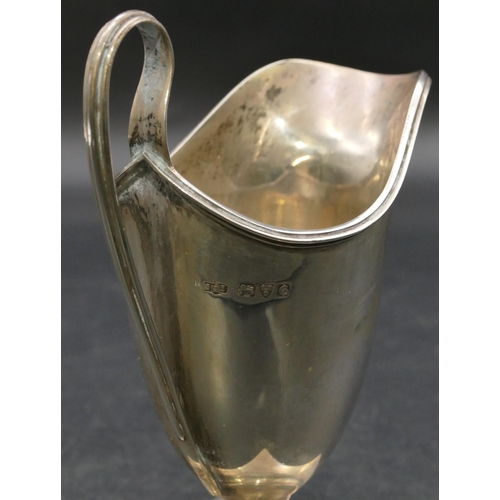 231 - A Chester silver milk jug on square base, 12.5cm high, 3.6oz