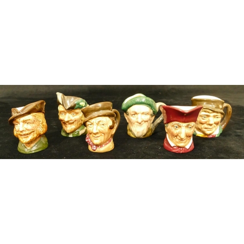 30 - 6 Royal Doulton miniature character jugs 