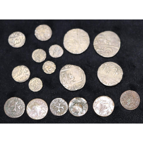 610 - 11 various Eastern coins and 6 17/18th Knights of Saint John of Jerusalem coins