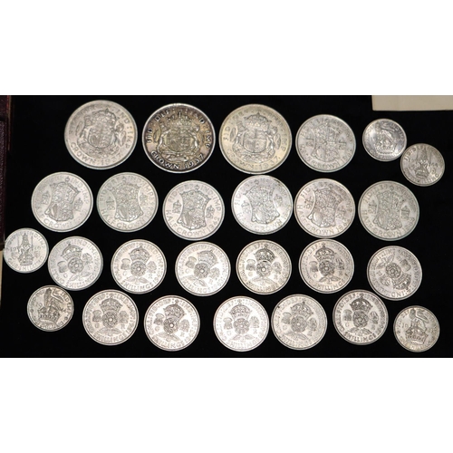 615 - 5 Festival of Britain, 1951 Crown (all boxed), 3 silver Crown, 1937 and a quantity of various silver... 