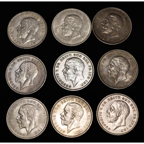 618 - 9 silver Crowns, 1935, 254 grams