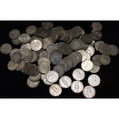 623 - A One Florin, 1904 and a quantity of various silver Florins and Two Shillings, 1257 grams