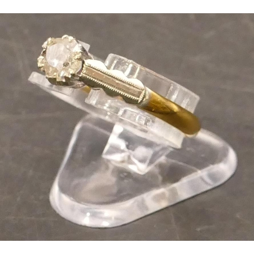 662 - An 18ct gold ladies' solitaire diamond ring, Size N, diamond approx. 0.50ct, 2.4 grams gross