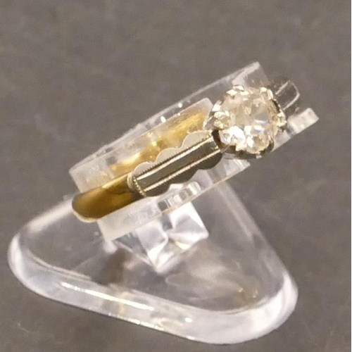 662 - An 18ct gold ladies' solitaire diamond ring, Size N, diamond approx. 0.50ct, 2.4 grams gross