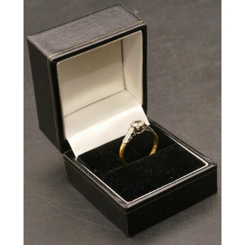 662 - An 18ct gold ladies' solitaire diamond ring, Size N, diamond approx. 0.50ct, 2.4 grams gross