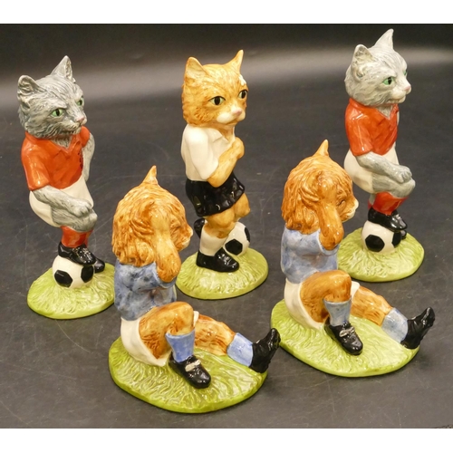 67 - 5 Beswick Footballing Felines, 