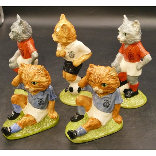 67 - 5 Beswick Footballing Felines, 