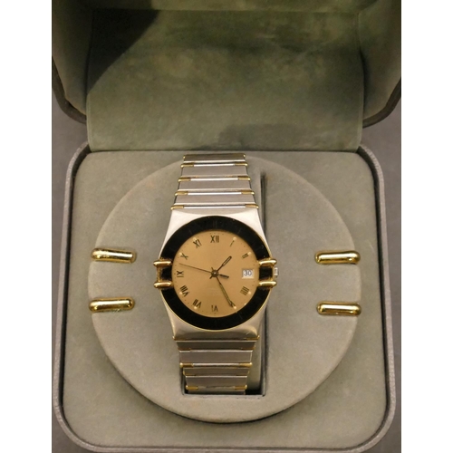 694 - An Omega Constellation Chronometer Quartz 2-tone steel Gent's circular wristwatch with silver dial, ... 