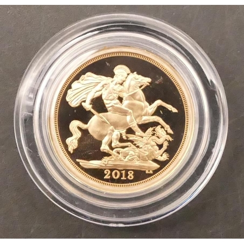 708 - An Elizabeth II gold proof Sovereign 2018 