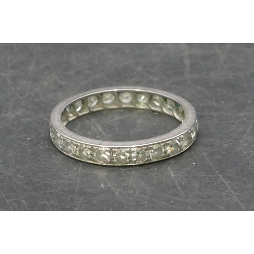 762 - A platinum ladies' full eternity diamond ring, Size N, 2.9 grams gross