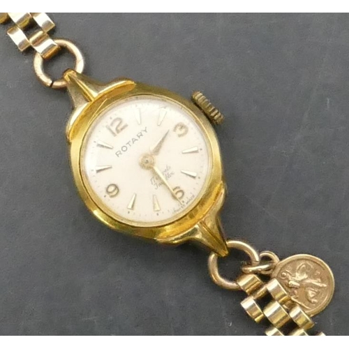 767 - A ladies' Rotary wristwatch with gold bracelet, 8.4 grams gross without movement (working)