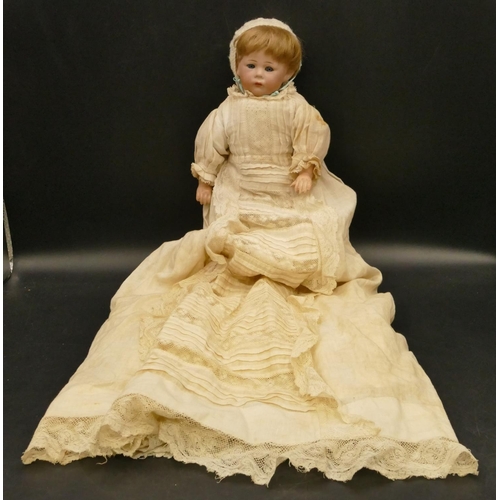 793 - Simon & Halbig porcelain headed doll, no. 115/A with open eyes and closed mouth, jointed body, 33cm ... 