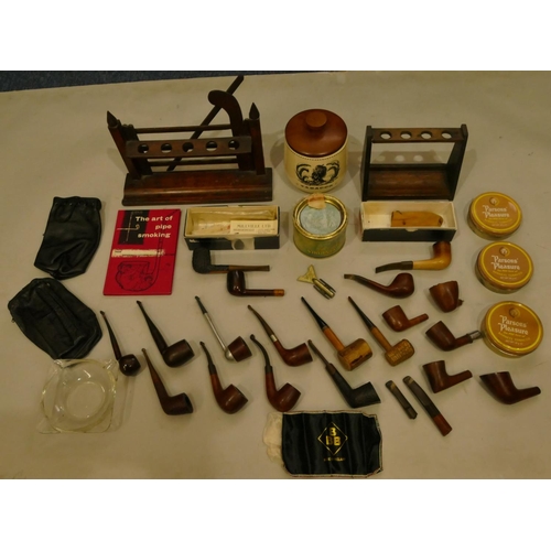 795 - A collection of various pipes and smoking accessories, stamped Westminster Barling Oasis, Bern Wade,... 