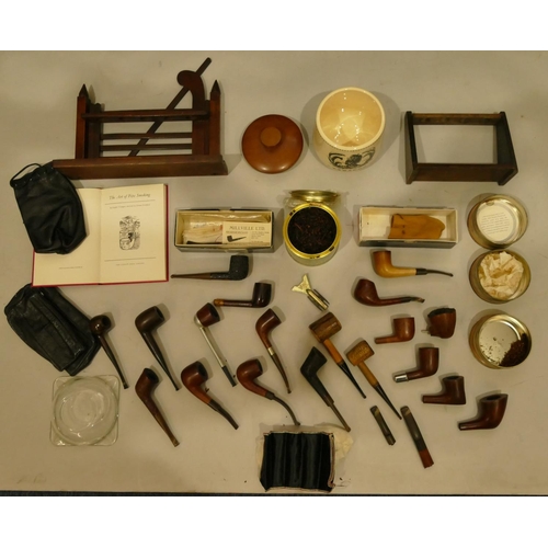 795 - A collection of various pipes and smoking accessories, stamped Westminster Barling Oasis, Bern Wade,... 