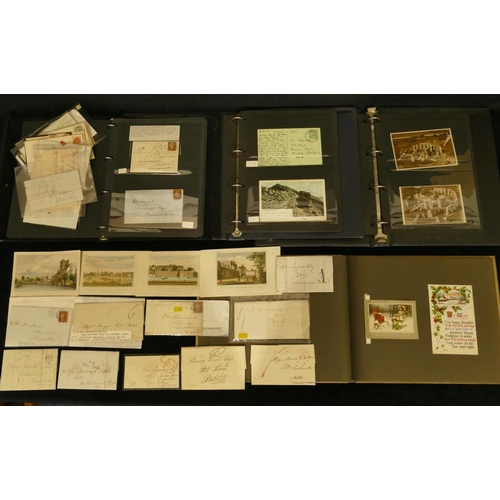 797 - 2 postcard albums, 2 albums containing postcards and stamped envelopes 