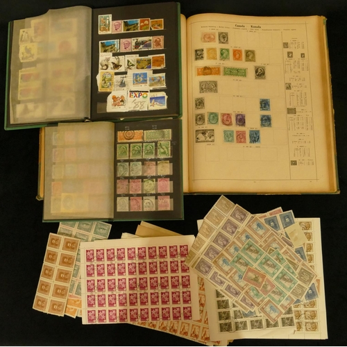 806 - 3 stamp albums, a quantity of various sheets of stamps