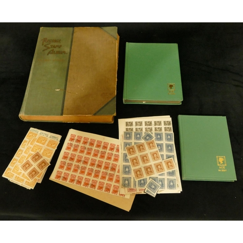 806 - 3 stamp albums, a quantity of various sheets of stamps