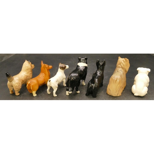 81 - 7 various small Beswick figures of dogs, largest 8cm high (7)