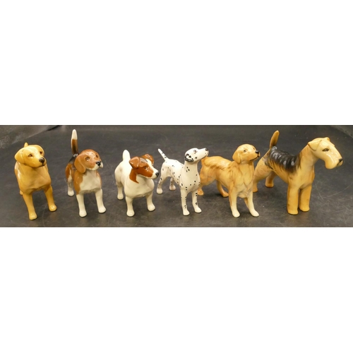 83 - 6 small Beswick figures of various dogs 