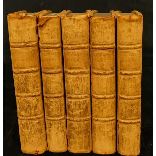 835 - A set of 5 18th Century leather bound books, 