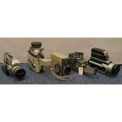 866 - A Canon 814 Super 8 Motion Picture camera, a Sankyo Super CNE660, an Agfa Movex Reflex camera, a Cro... 